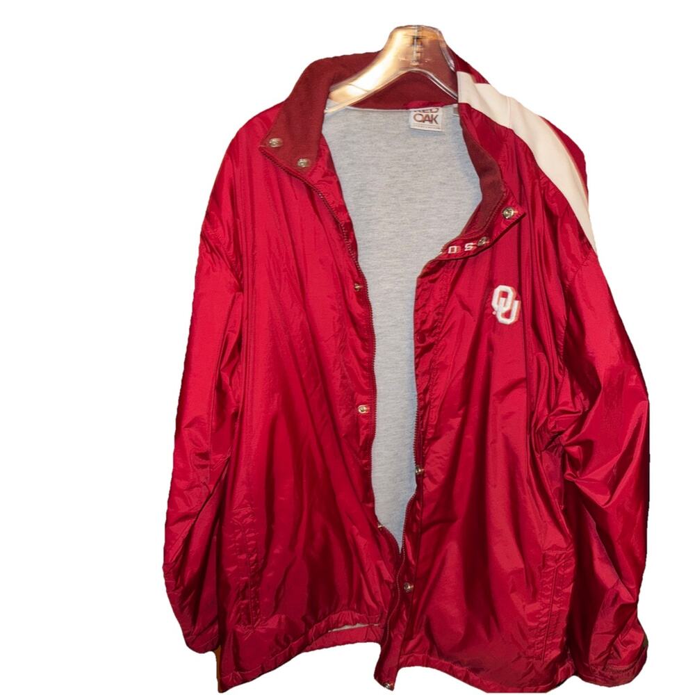 University of Oklahoma Red Oak Zipper Snap Size XL Embroidered Sooners Jacket